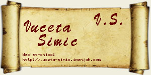 Vuceta Simić vizit kartica
